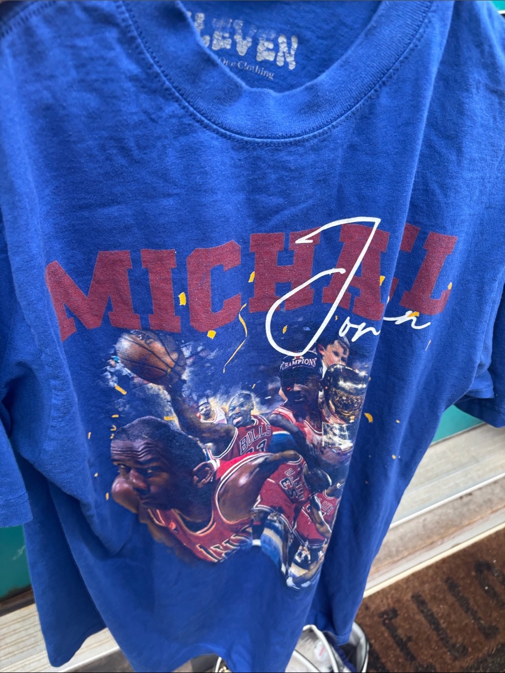 Blue Graphic Michael-Style Basketball Tee